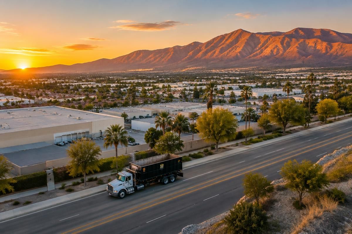 Roll-off dumpster truck serving Riverside, California